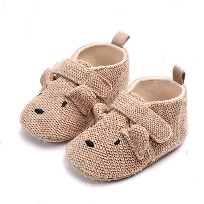  Chausson bébé tricot Beige / 0-6 mois