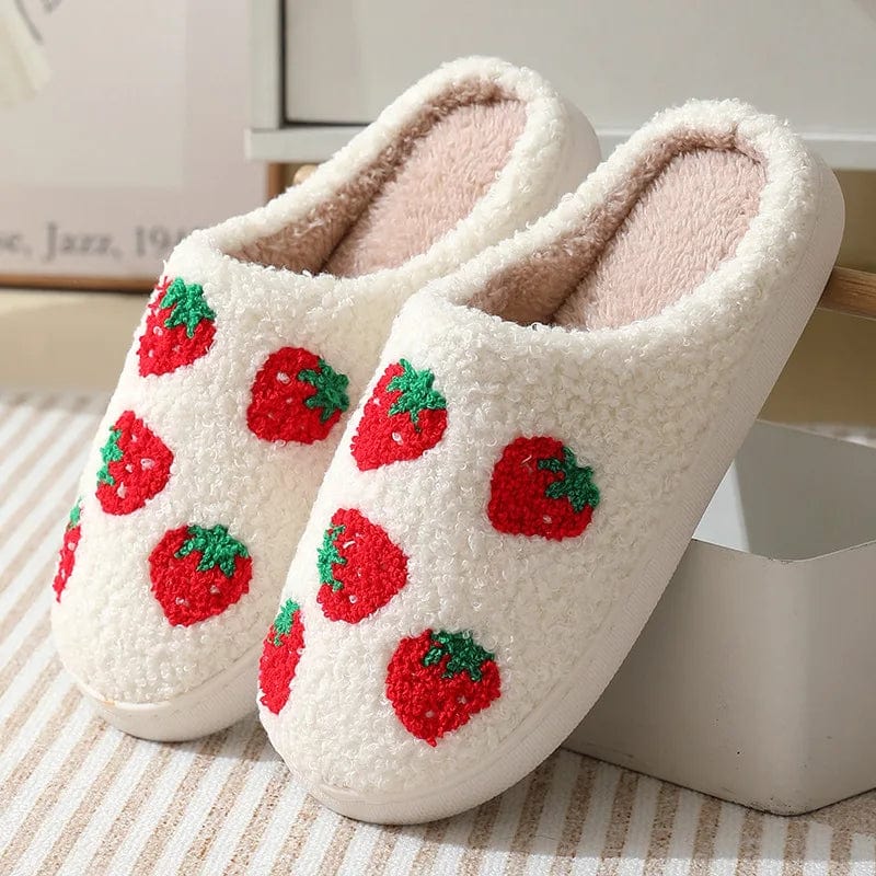 Chausson fraise  Blanc / 36-37