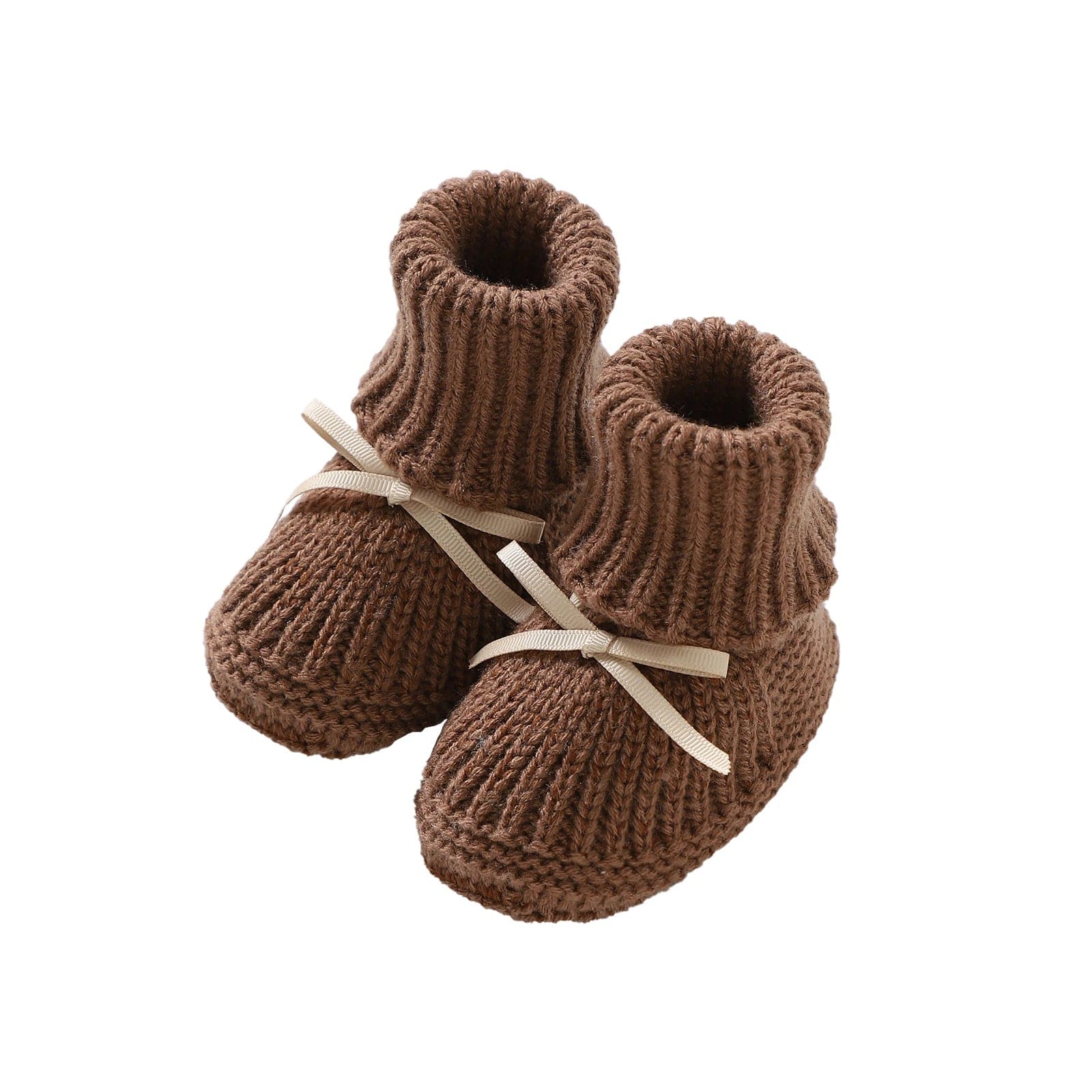 Chausson pour bebe en tricot Marron / 0-3M