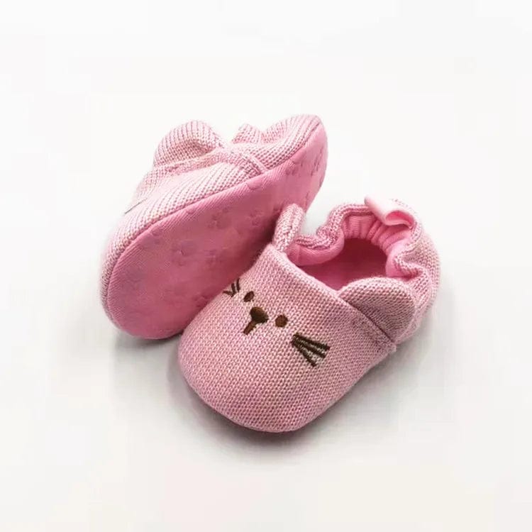 Chaussons bébé tricot Rose / 0-6 mois