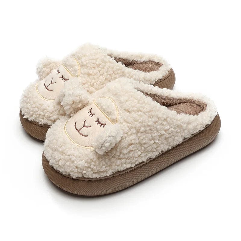 Chaussons femme mouton Beige / 37-38